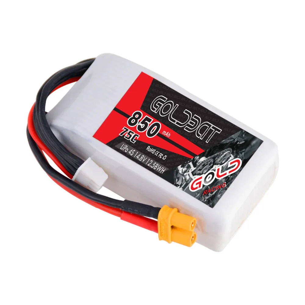 2 шт. GOLDBAT 850 мАч LiPo батарея для FPV 4S LiPo батарея LiPo 14,8 в 4S lipo 75C с XT30 разъем для дрона Heli Автомобильная лодка