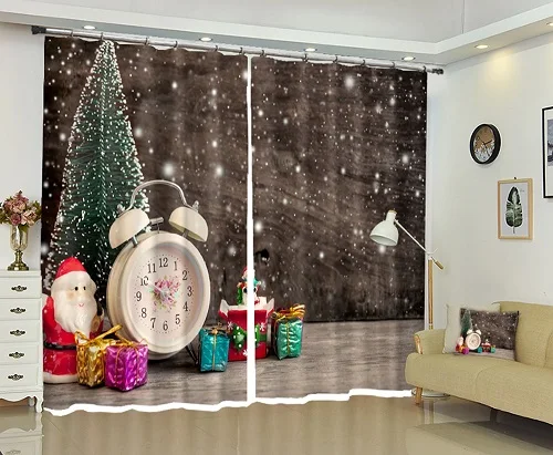 3D Curtain Рождественский стиль, роскошные затемненные 3D занавески на окна для гостиной, детской спальни, занавески Cortinas Rideaux, Индивидуальный размер - Цвет: 3D Curtain