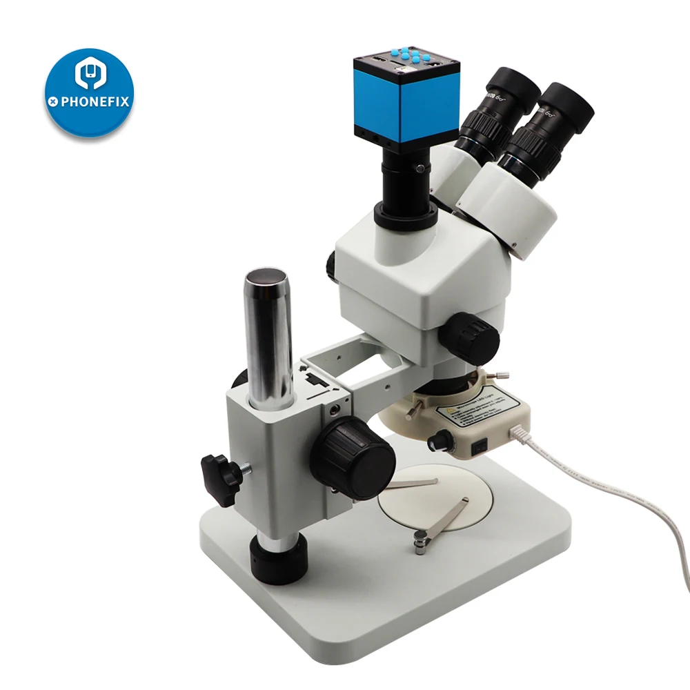 

3.5X-90X Simul Focal Trinocular Stereo Microscope Zoom with HDMI VGA 21MP microscopios Camera for mobile phone Soldering repair