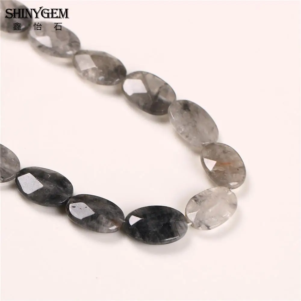 ShinyGem 15*20 мм/18*25 мм граненые искусственные овальные бусины серые зеркальные для