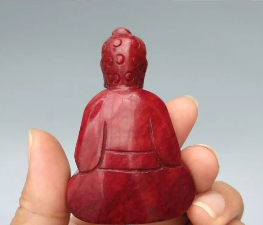 China collection archaize red jade Sakyamuni Buddha statue free shipping | Украшения и аксессуары