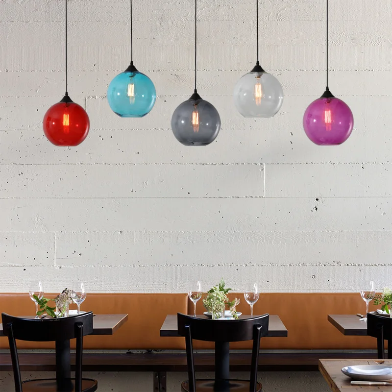 

Colorful goldfish bowl glass chandelier modern simple bar cafe creative lighting for Dining Room Kitchen Home Fixtures