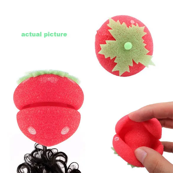 

6Pcs Magical Strawberry Sponge Ball for Hair Curling KG66