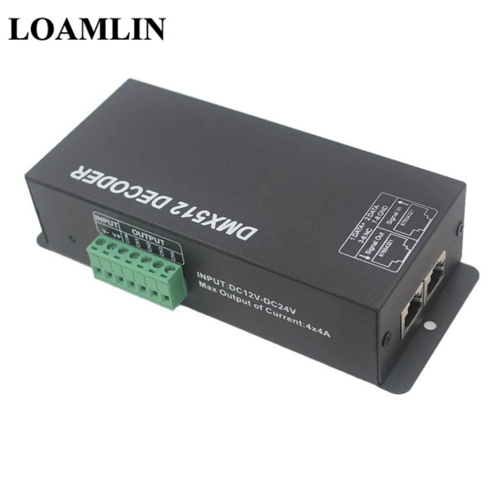 4CH RGBW DMX 512 декодер светодиодный контроллер 4 канала* 4A для светодиодной полосы света DC12-24V