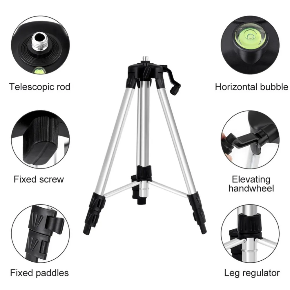 Laser Level Meter 360 Degree Self Leveling 2 Lines 1 Point Horizontal Vertical Levels 635nm Outdoor Mode Tripod | Инструменты