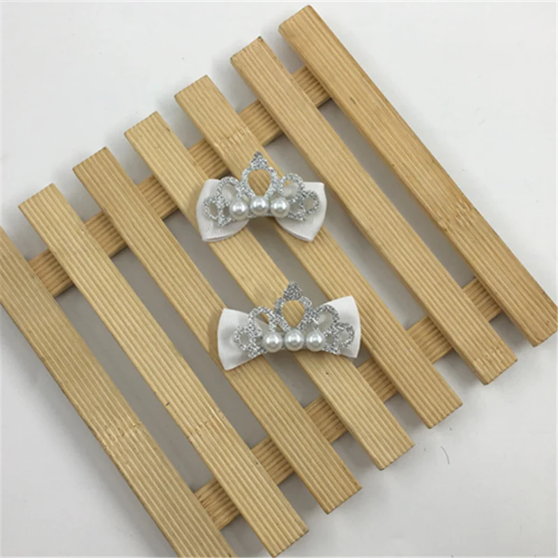 6 шт./лот заколка для волос с милой маленькой короной и бантом девочек ручная