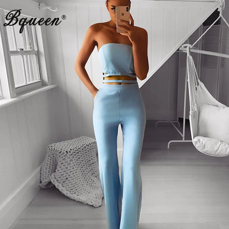 Bqueen новинка 2019 модные сексуальные длинные штаны с открытыми плечами и вырезом