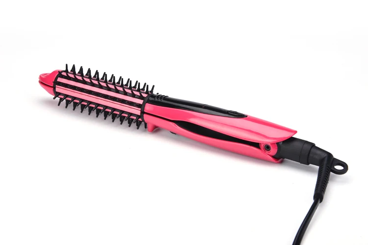 Women's 2 in 1 Electric hair curling iron corrugated plates corrugation wave wand curler brush irons styling tools |