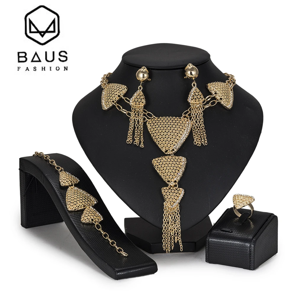 BAUS изысканный 2018 Дубай ювелирные наборы нигерийские Свадебные африканские