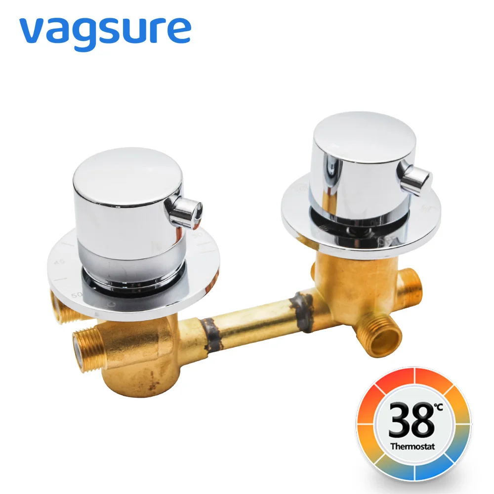 

Vagsure 2/3/4/5Ways Outlet Brass Mixing Valve Diverter Thermostatic Shower Faucets Tap Temperature Mixer Control Screw Bathroom