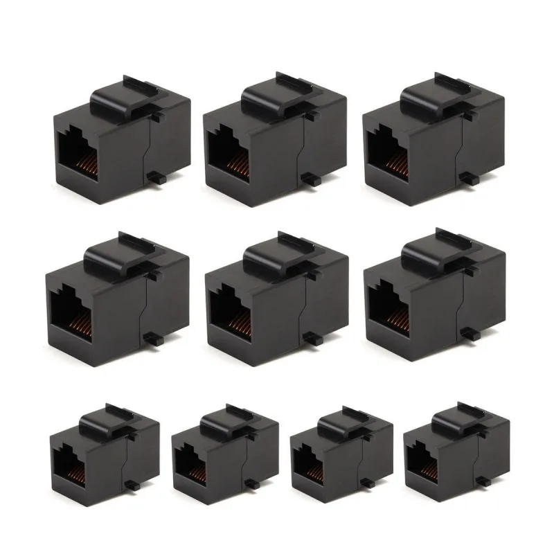10 шт. CAT6 8P8C RJ45 разъем информационный компьютерная Муфта кабель адаптер Ethernet Keystone