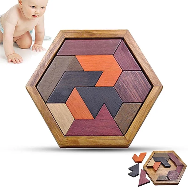 Деревянная игра IQ интеллектуальная головоломка Tangram Детская развивающая игрушка