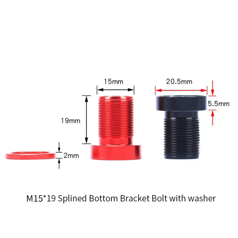 2 шт. шлицевые нижние болты кронштейна M15 * 19 мм из титанового сплава для MTB