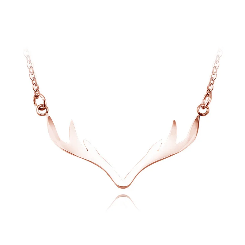 Новинка 2018 модное ожерелье YUN RUO цвета розового золота с подвеской в виде рога