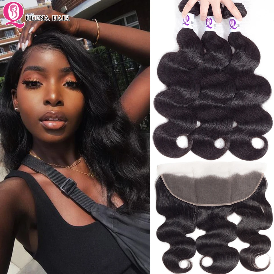 

Cambodian Hair 3 Bundles With Frontal Closure Body Wave Remy Hair Bundles With Ear To Ear Closure Natural Human Hair Extensions