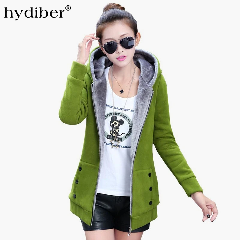 HYDIBER 2018 осенне-зимние куртки женские повседневные толстовки с капюшоном пальто