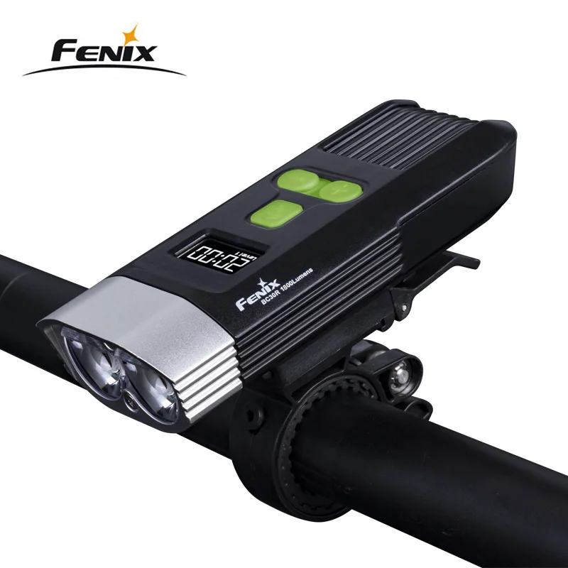 

Fenix BC30R Cree XM-L2 U2 LED 1800 lumens high intensity bike light USB charger build-in lithium battery OLED screen