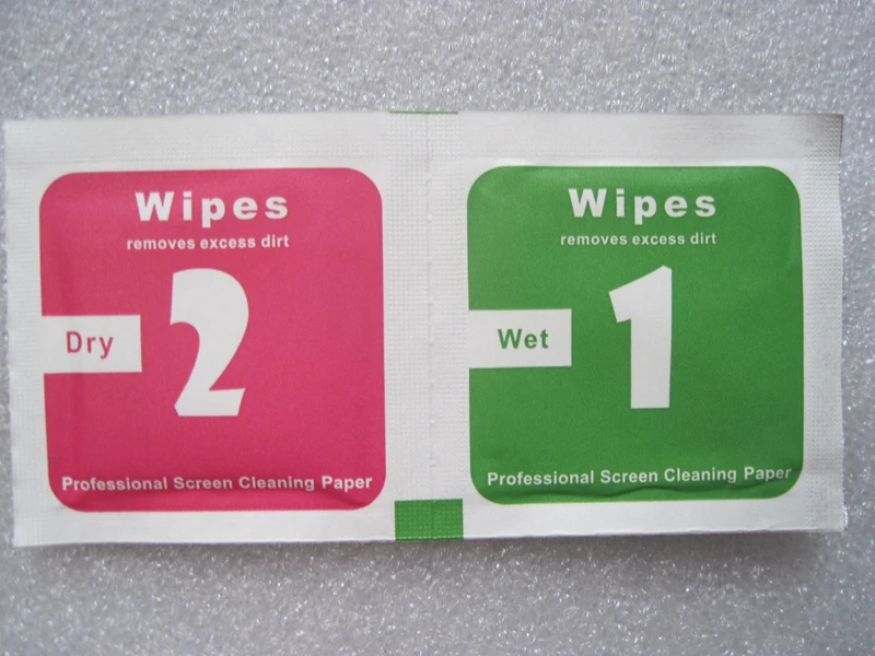 10000sets Wet Dry Wipes + Dust-absorber Cleaning Cloth for Tempered Glass Film Screen Protector