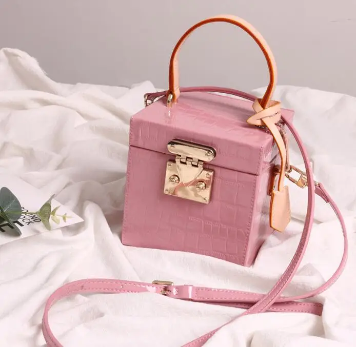 Pink Новинка, женская кожаная сумка с каменным узором, модная сумка с застежкой, дизайнерская женская сумка-тоут для женщин, сумки через плечо - Цвет: Pink