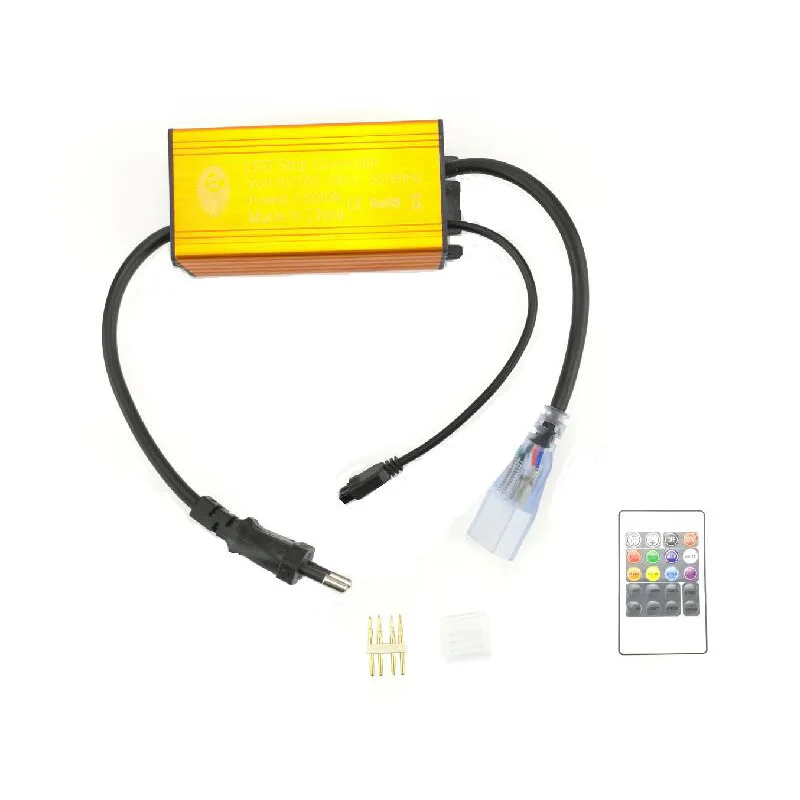 Цветная (RGB светодиодный контроллер Диммер 220 V 240V для Max 100m RGB полосы светильник