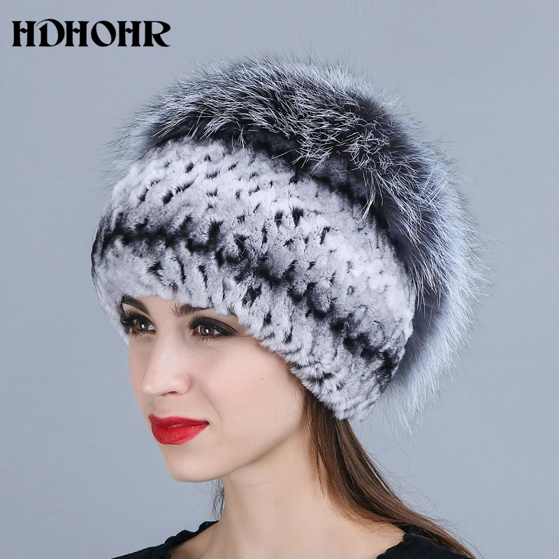 HDHOHR 2020 Новые шапки из натурального меха настоящая женская Шапка бини