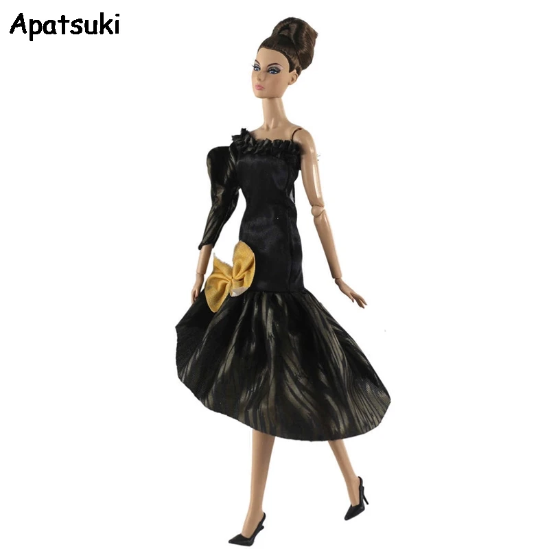 

Bowknot One Shoulder Party Dress For Barbie Doll Outfits 1/6 Doll Clothes Princess Gown For Barbie Dollhouse Doll Accessories