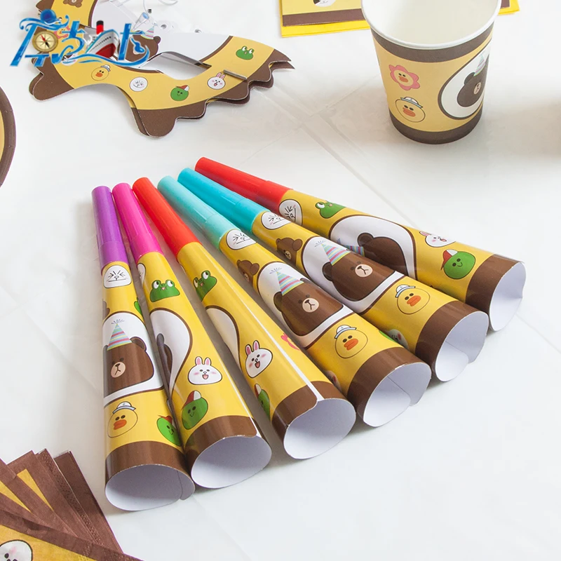 Качество 78 шт. коричневый медведь дети с днем рождения украшения набор партии