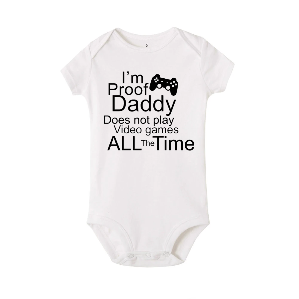Боди с надписью daddy play games для новорожденных мальчиков комбинезон маленьких