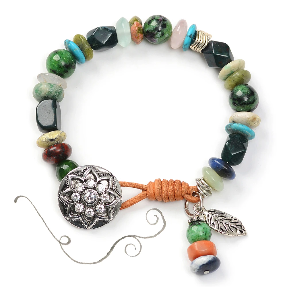 Ювелирные изделия ручной работы многоцветный цвет натуральный камень браслет с