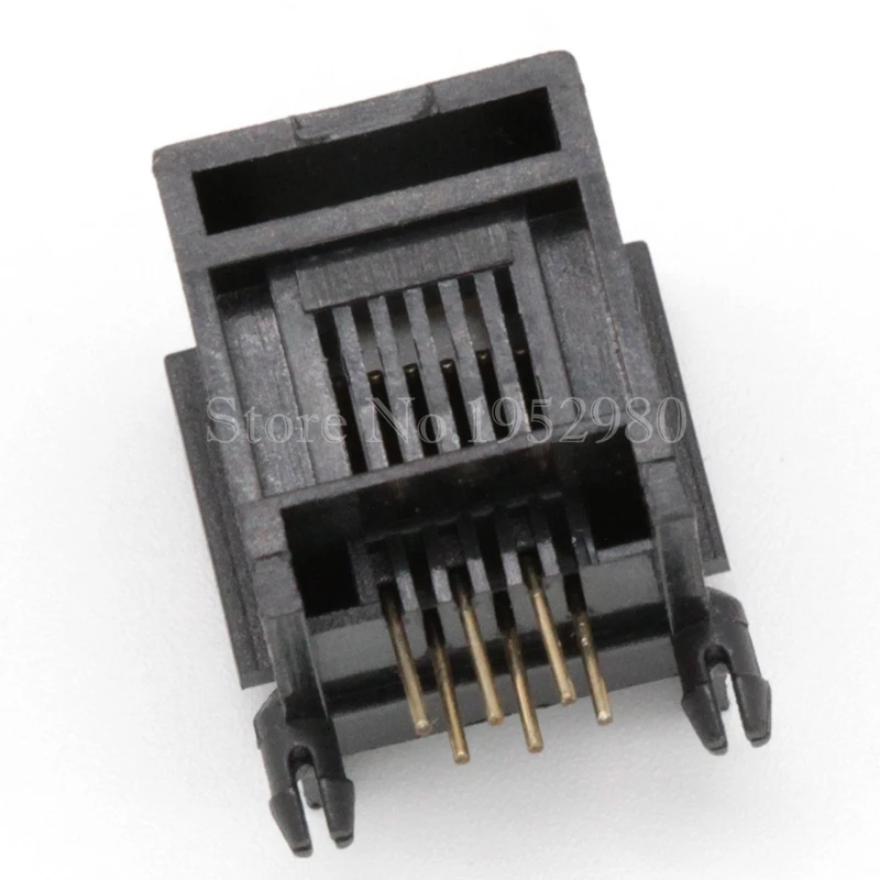 20 шт./лот RJ11 RJ45 разъем для телефона Ethernet 6P6C 55A 6 контактов золотой 15H с полями черный