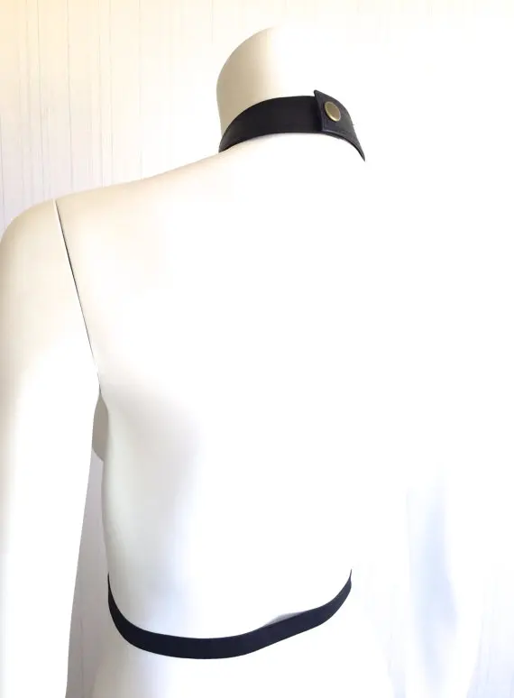 Кожа шорно ожерелье эластичный пояс черный бдсм фетиш воротник колье украшения