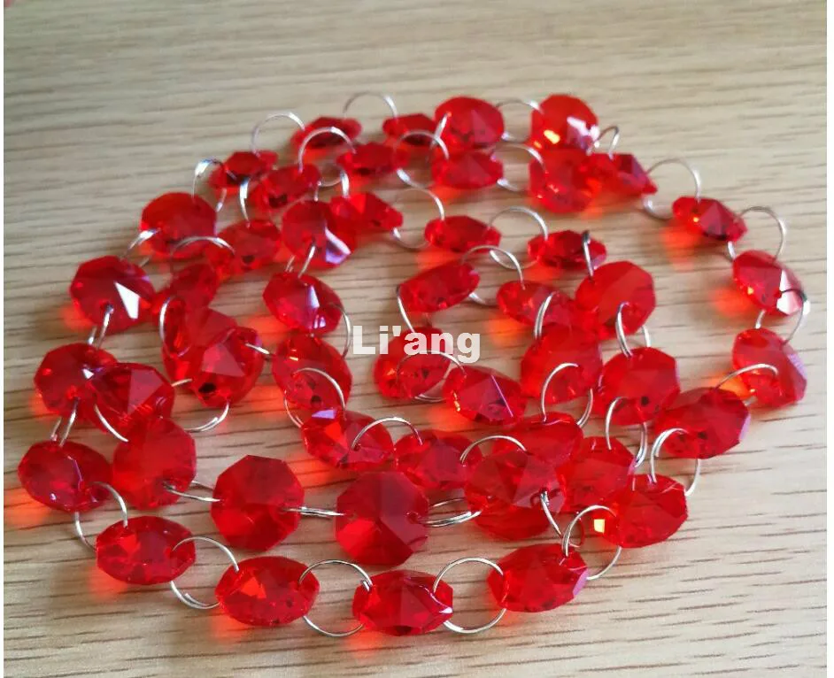 Бесплатная доставка красный цвет 10 метров 14 мм восьмиугольная цепочка Свадебная