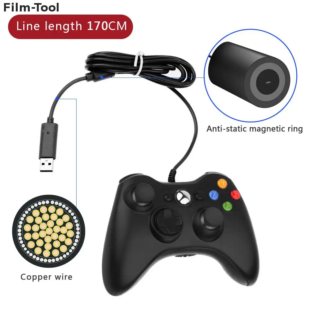 Инструмент для пленки USB проводной джойстик геймпад черный контроллер Xbox 360