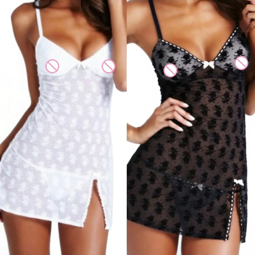 Женское сексуальное нижнее белье Babydoll ночное прозрачное шифоновое кружевное