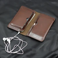 universal multi phone leather case retro simple style for iphone 13 pro max 11 pro max xs max 7 8 plus big screen large pouch