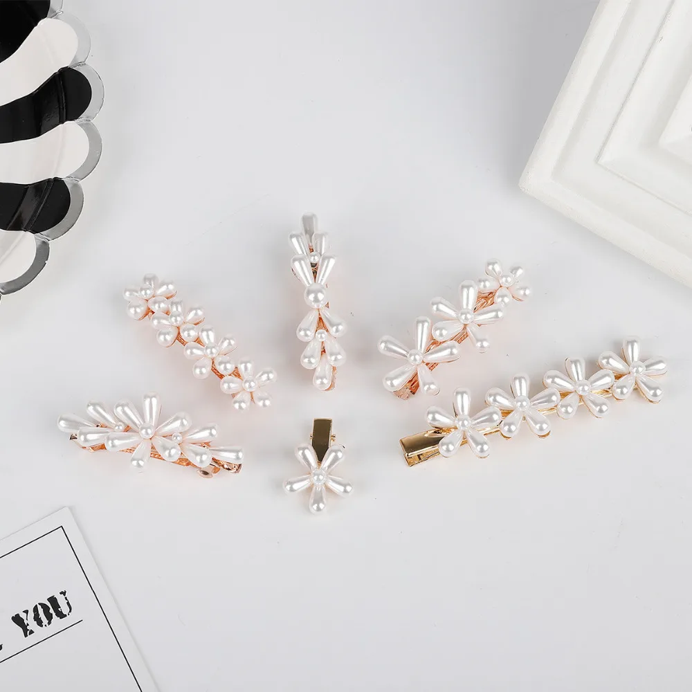 Новая мода 1 шт. Стразы и жемчужины шпильки для волос девочек barrettes заколка зажим