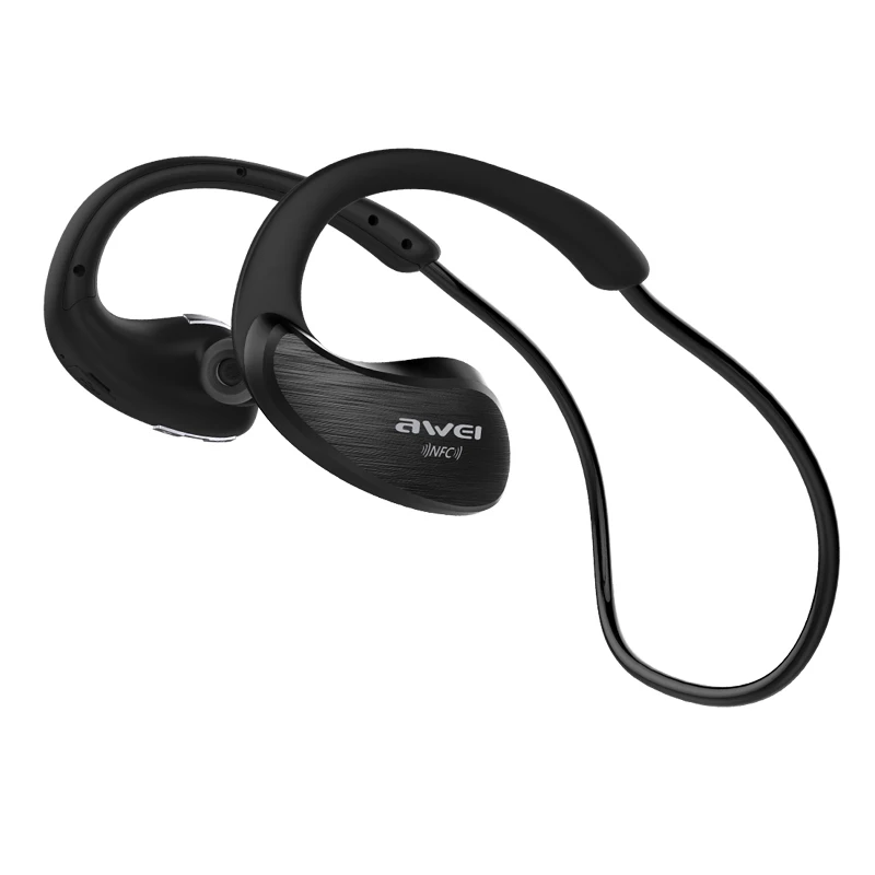 AWEI A885BL Bluetooth наушники водонепроницаемые беспроводные наушники HiFi спортивные наушники APT-X fone de ouvido стерео наушники - Цвет: Black