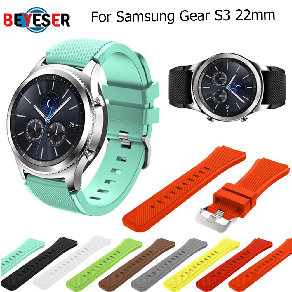 

Watchbands 22mm Sport Silicone Strap Band For Samsung Gear S3 Classic Frontier Replacement Band with pins Accessories bracelet