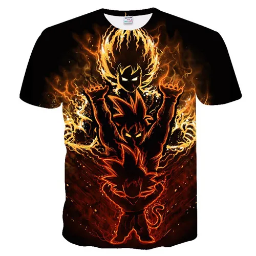 TXUO-196 Супер Saiyan 3D футболка аниме Dragon Ball Z Goku летние модные футболки для мужчин/мальчиков мастер Вегета печати одежда мультфильм футболка - Цвет: TXUO-196