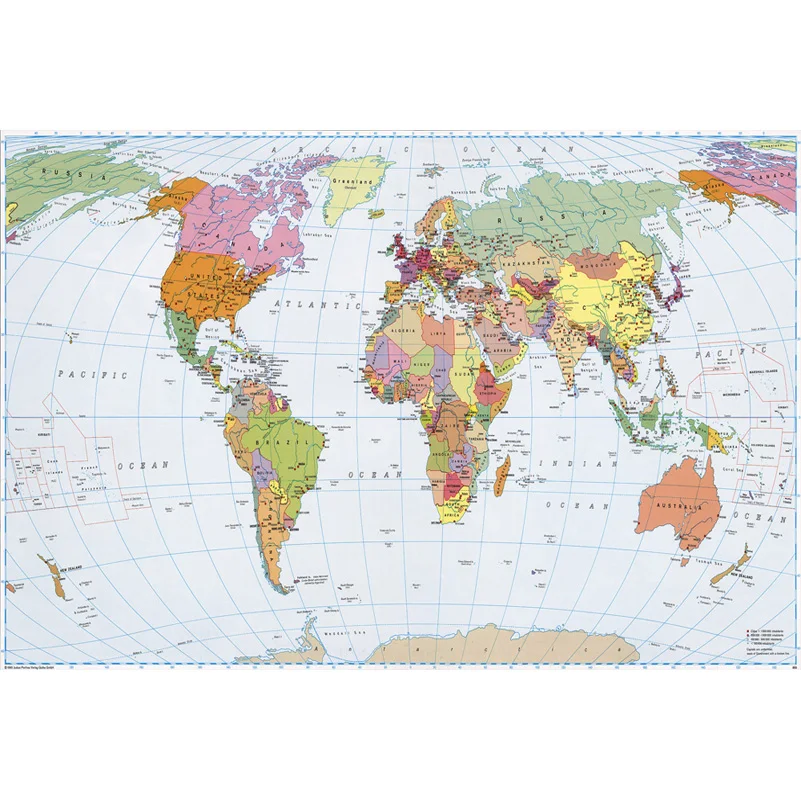 Обучающий стиль Карта мира домашний декор картины настенное искусство Спальня