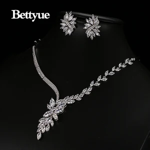 bettyue brand new fashion charm jewelry sets aaa zircon hot sale white gold jewelry sets for woman european style wedding gift free global shipping