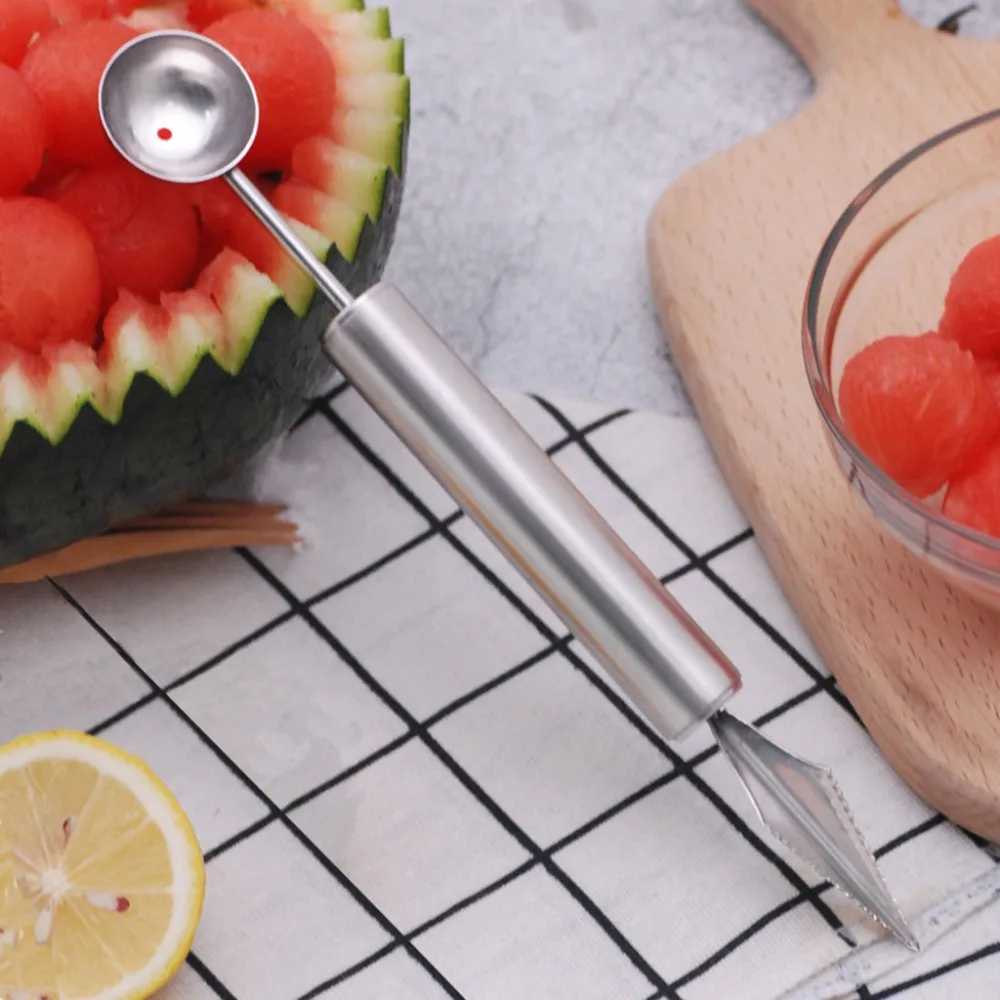 Новая двойная головка копать мяч Совок Ложка шариковая мороженое DIY инструмент