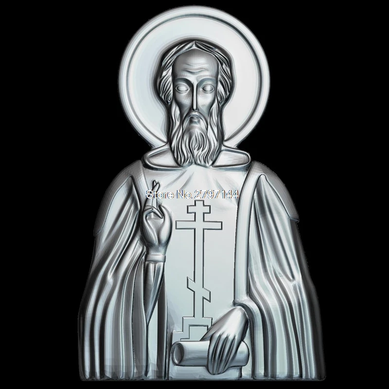 Икона св. Сергия Радонежского 3D модель рельеф STL format Religion 3d для ЧПУ в формате STL|for