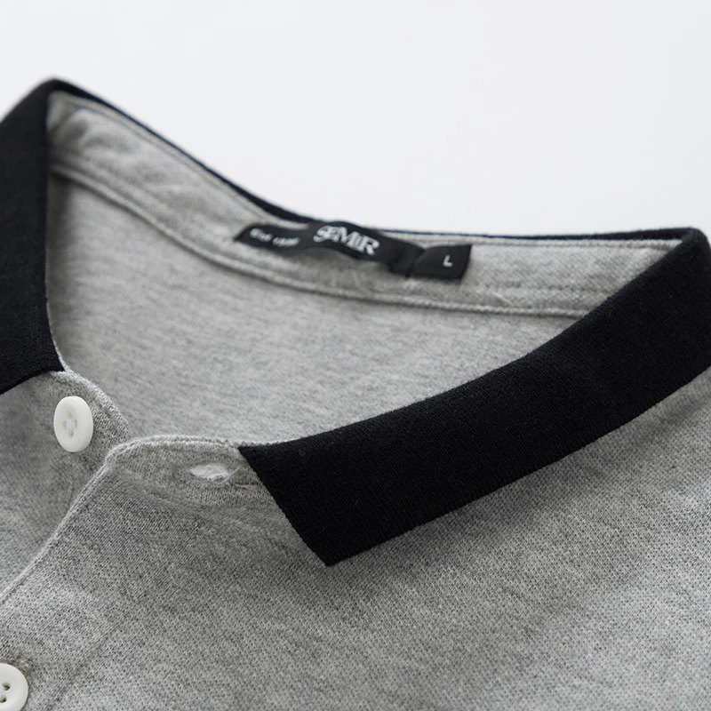 Мужская рубашка поло SEMIR однотонное дышащее из мягкого хлопка с вышивкой лошади