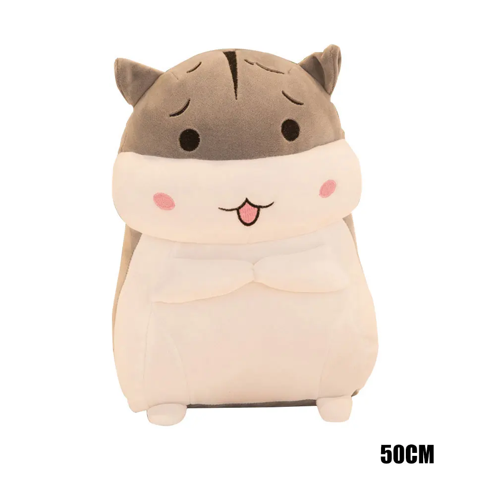 gray-Happy 50cm Очаровательная Толстая плюшевая игрушка хомяк кукла девочка Спальня Декор украшения кукла на день рождения для детей Almohada de peluche UYT магазин - Цвет: gray-Happy 50cm