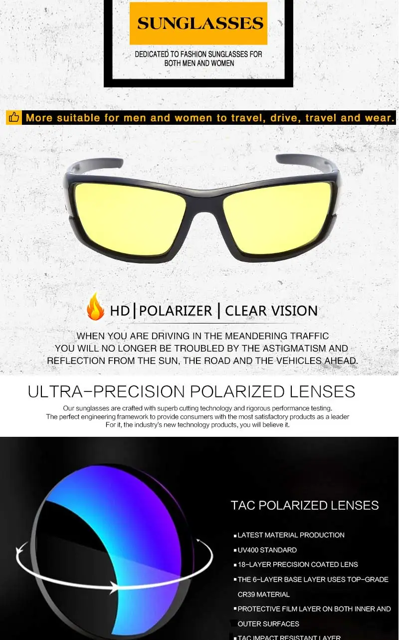 Glitztxunk поляризационные солнцезащитные очки мужские UV400 брендовые дизайнерские солнцезащитные очки с квадратным покрытием черные очки для рыбалки и вождения очки Oculos