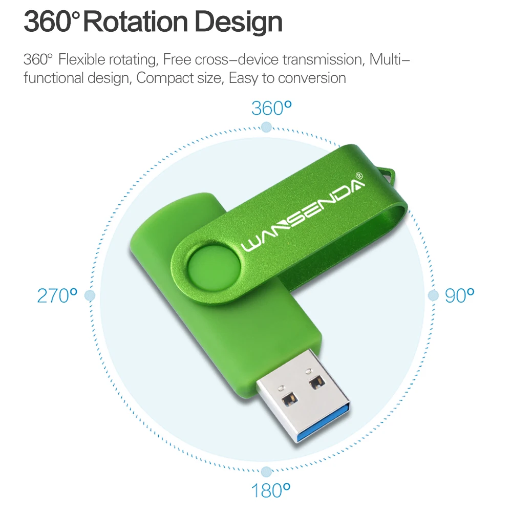 Wansenda флеш накопитель USB 3 0 U диск 256 ГБ 128 Гб 64 32 16 8 4 ручка вращающийся дизайн карта