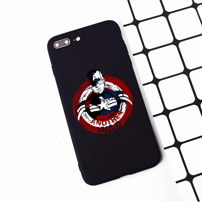 M177 Captain America Black Silicone Case Cover For Apple iPhone 11 Pro XR XS Max X 8 7 6 6S Plus 5 5S 5G SE |
