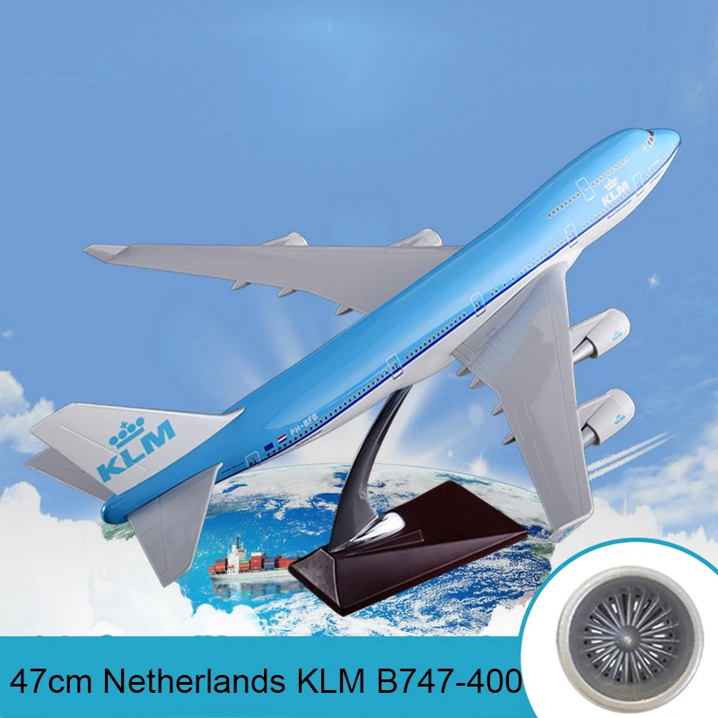 47 см смолы KLM B747 400 модель самолета Нидерланды авиакомпаний дыхательные пути