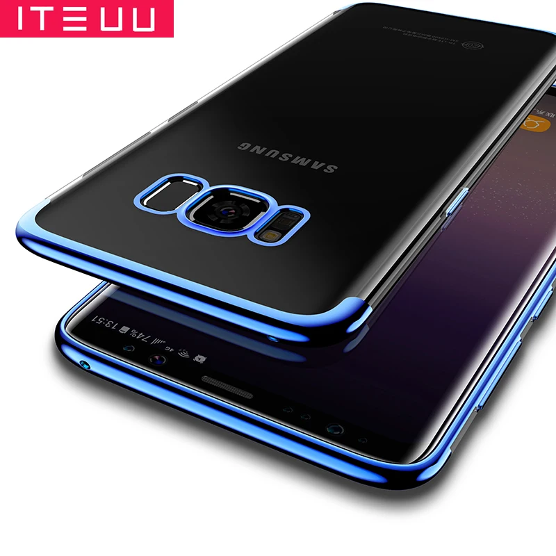 ITEUU ТПУ прозрачный гальванический чехол для телефона Samsung Galaxy S8 Plus Чехлы мягкая